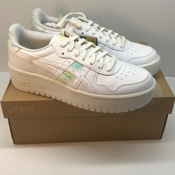 Asics Womenś Japan S PF Retro Platform Sneaker Size 9 White/Oasis Green Color - Picture 10 of 12
